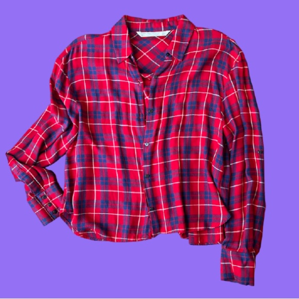 Zara Plaid Top